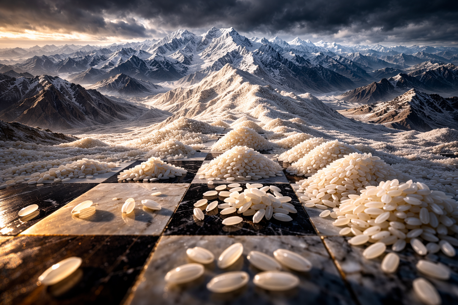 The chessboard - from a few grains to more rice than has been produced in all of human history